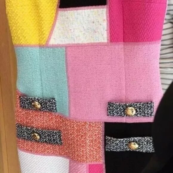 MOSCHINO COUTURE PATCHWORK TWEED DRESS DEADSTOCK *GIGI HADID* USA 10 IT44 - Picture 6 of 10